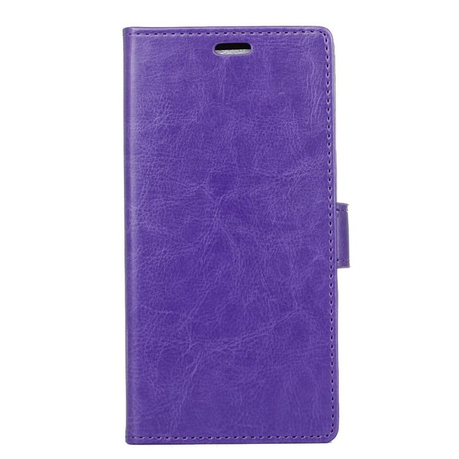 LG G6 Phone Case - Crazy Horse Leather Case - with Stand Function - Purple