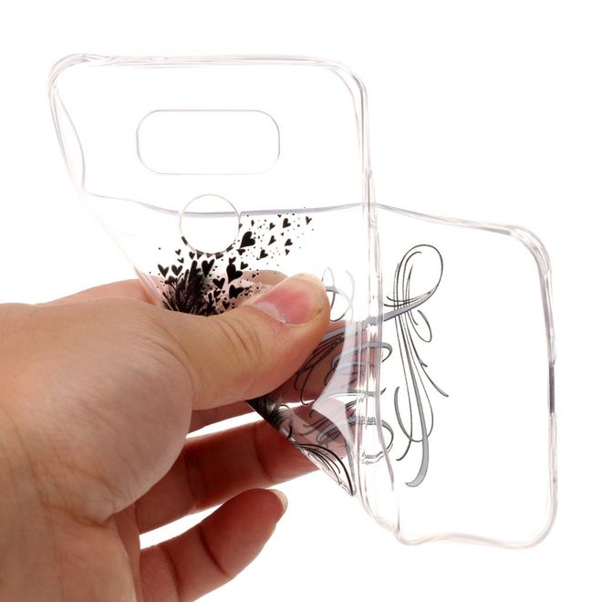 LG G6 Hülle - TPU Softcase - Feder und Love Schriftzug