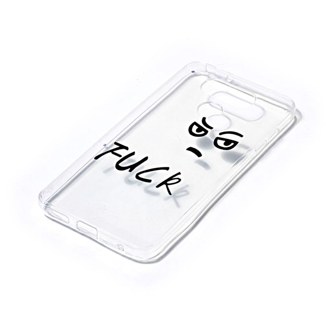 LG G6 Hülle - TPU Softcase - wütendes Gesicht und Schriftzug