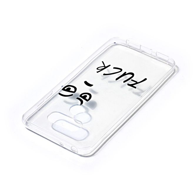 LG G6 Hülle - TPU Softcase - wütendes Gesicht und Schriftzug