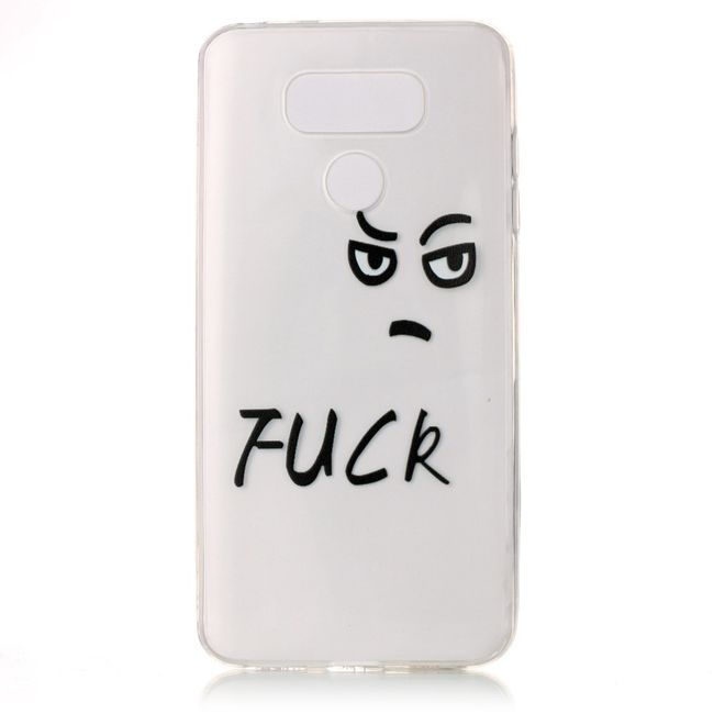 LG G6 Hülle - TPU Softcase - wütendes Gesicht und Schriftzug