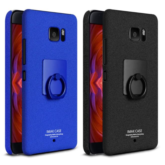 Imak - HTC U Ultra Handyhülle - Case aus Hartplastik - mit Ring und Kickstand - schwarz