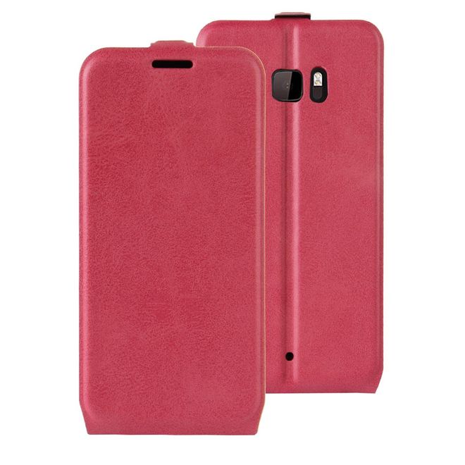 HTC U Ultra Hülle - Crazy Horse Leder Flip Case - vertikal - rosa