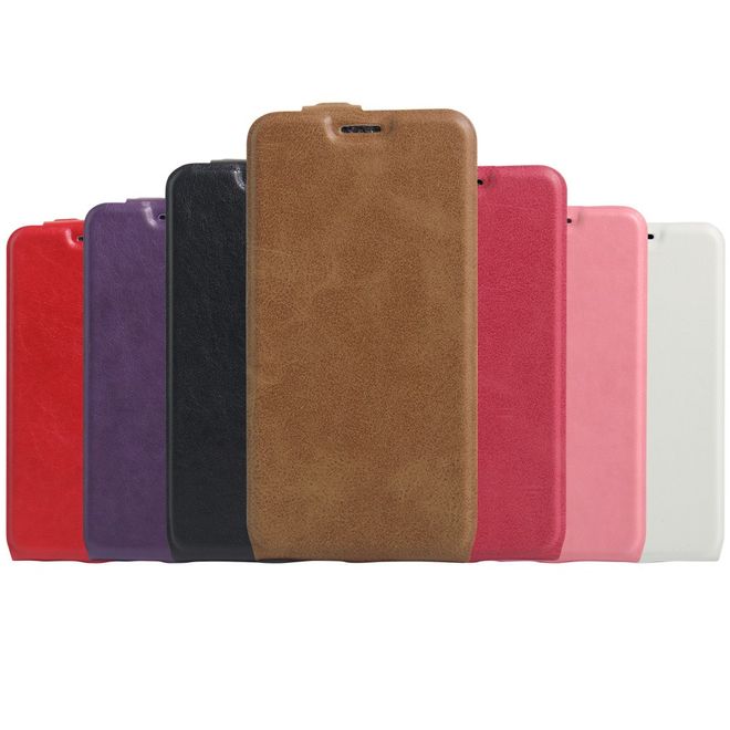 HTC U Ultra Hülle - Crazy Horse Leder Flip Case - vertikal - purpur