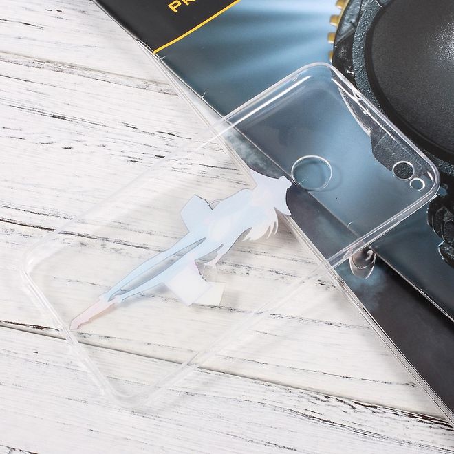 Huawei P8 Lite (2017) Handycase - Ultradünne TPU Softcase - Modische Frau mit Tasche