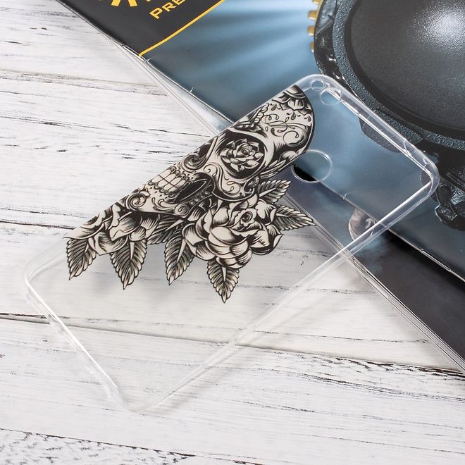 Huawei P8 Lite (2017) Handycase - Ultradünne TPU Softcase - Skull und Rosen