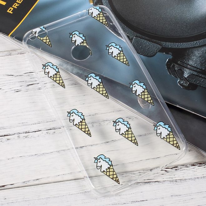 Huawei P8 Lite (2017) Handycase - Ultradünne TPU Softcase - Einhorn Eis