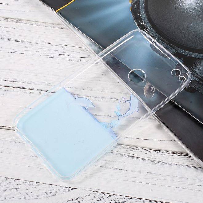 Huawei P8 Lite (2017) Handycase - Ultradünne TPU Softcase - Delphine im Wasser