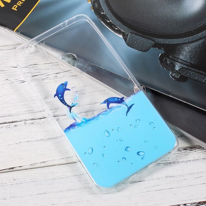 Huawei P8 Lite (2017) Handycase - Ultradünne TPU Softcase - Delphine im Wasser