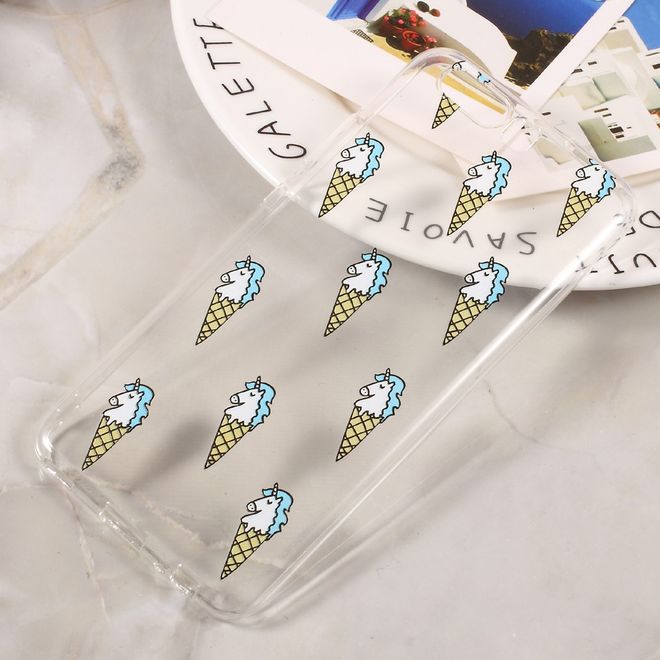 Huawei P10 Handycase - Ultradünne TPU Softcase - Einhorn Eis