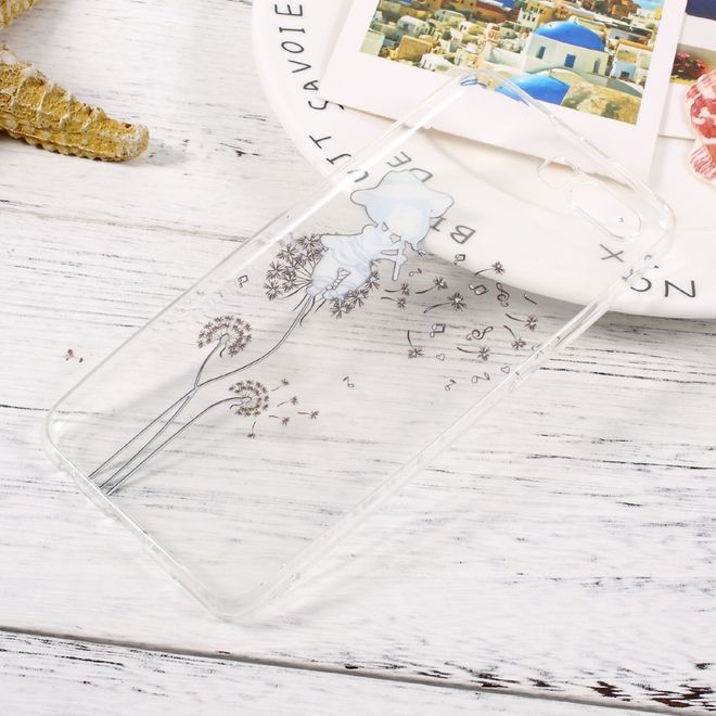 Huawei P10 Handy Hülle - TPU Softcase - Mädchen mit Flöte auf einem Löwenzahn