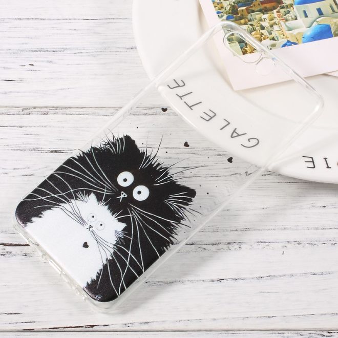 Hülle für Huawei P10 - HandyTPU Softcase - schwarze und weisse Katze