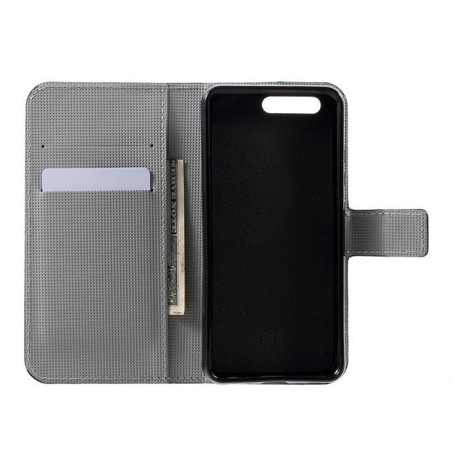 Huawei P10 Handycase - Hülle aus Leder - USA Flagge im Retrolook