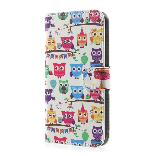 Huawei P10 Handycase - Hülle aus Leder - viele kleine Eulen