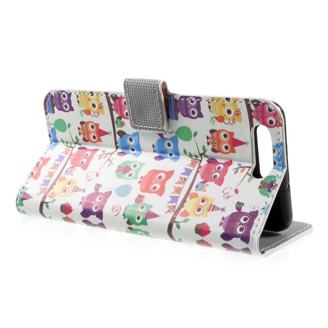 Huawei P10 Handycase - Hülle aus Leder - viele kleine Eulen