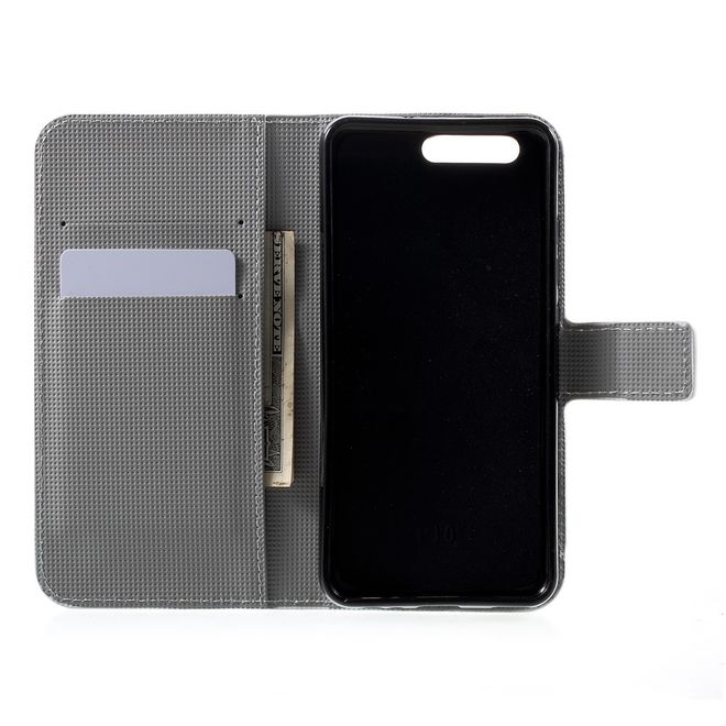 Huawei P10 Handycase - Hülle aus Leder - viele kleine Eulen