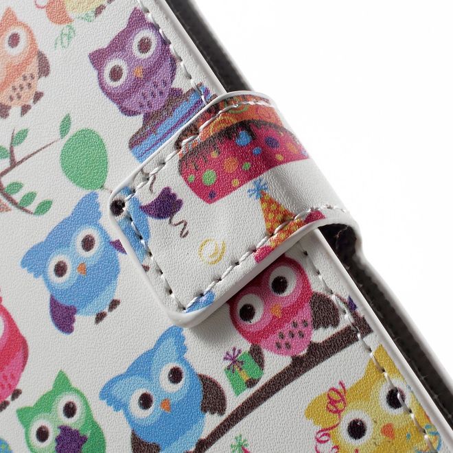 Huawei P10 Handycase - Hülle aus Leder - viele kleine Eulen