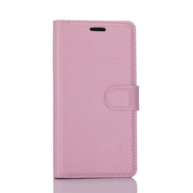 Huawei P8 Lite (2017) Handycover - Hülle aus Leder - mit Litchitextur - pink