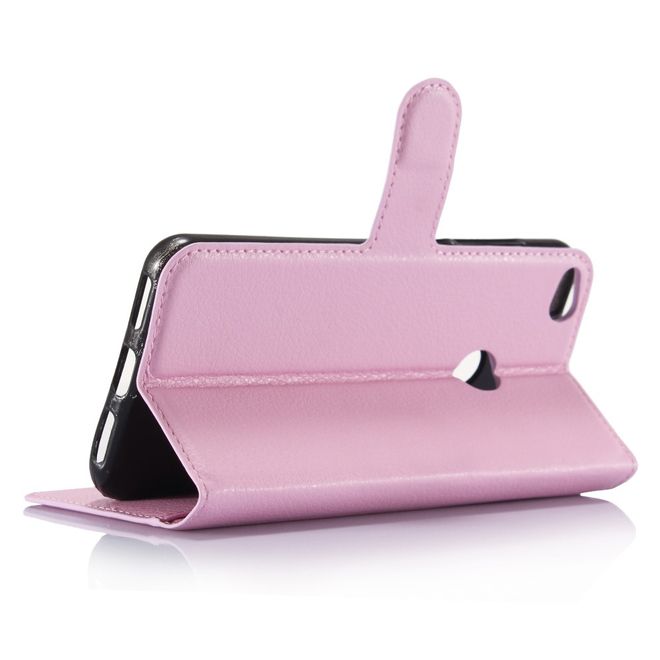 Huawei P8 Lite (2017) Handycover - Hülle aus Leder - mit Litchitextur - pink