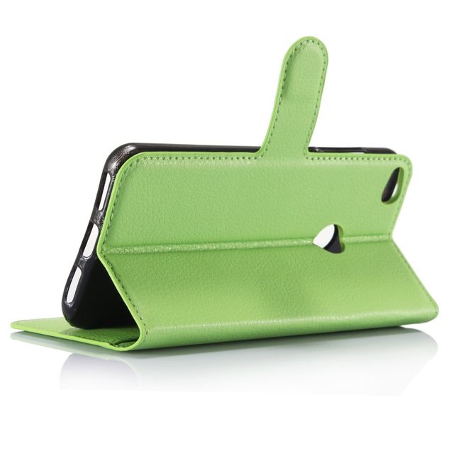 Huawei P8 Lite (2017) Handycover - Hülle aus Leder - mit Litchitextur - grün