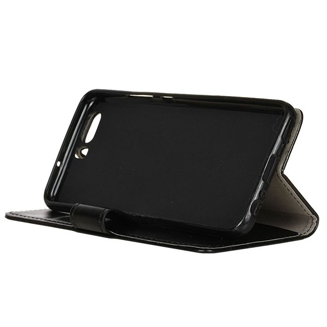 Huawei P10 Handy Case - Crazy Horse Leder Flip Case - schwarz