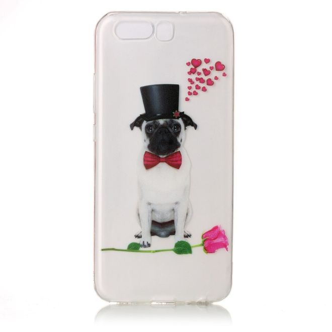 Huawei P10 Hülle - TPU Softcase - Mops und Rose