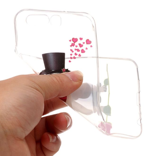 Huawei P10 Hülle - TPU Softcase - Mops und Rose