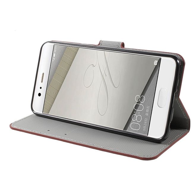 Handy Hülle für Huawei P10 Plus - Case aus Leder - USA Flagge im Retrolook