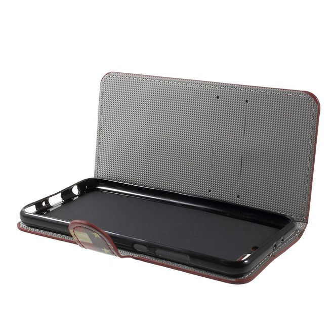 Handy Hülle für Huawei P10 Plus - Case aus Leder - USA Flagge im Retrolook