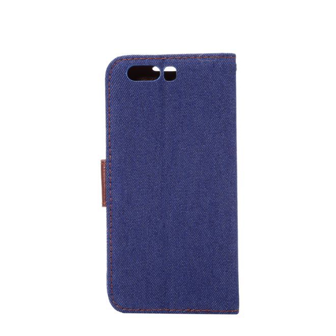 Huawei P10 Plus Hülle - HandyBookcover - im Jeanslook - dunkelblau