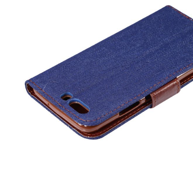 Huawei P10 Plus Hülle - HandyBookcover - im Jeanslook - dunkelblau