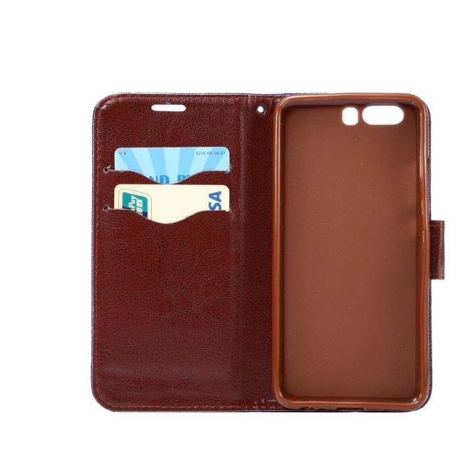 Huawei P10 Plus Hülle - HandyBookcover - im Jeanslook - dunkelblau