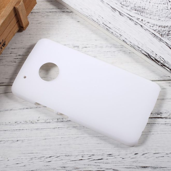 Motorola Moto G5 Plus Handyhülle - Case aus gummiertem Hartplastik - weiss