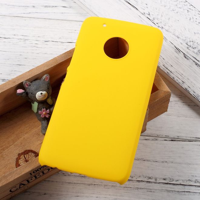 Motorola Moto G5 Plus Handyhülle - Case aus gummiertem Hartplastik - gelb