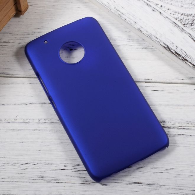 Motorola Moto G5 Plus Handyhülle - Case aus gummiertem Hartplastik - dunkelblau