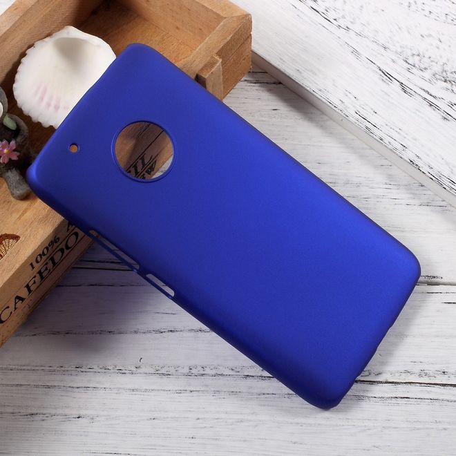 Motorola Moto G5 Plus Handyhülle - Case aus gummiertem Hartplastik - dunkelblau