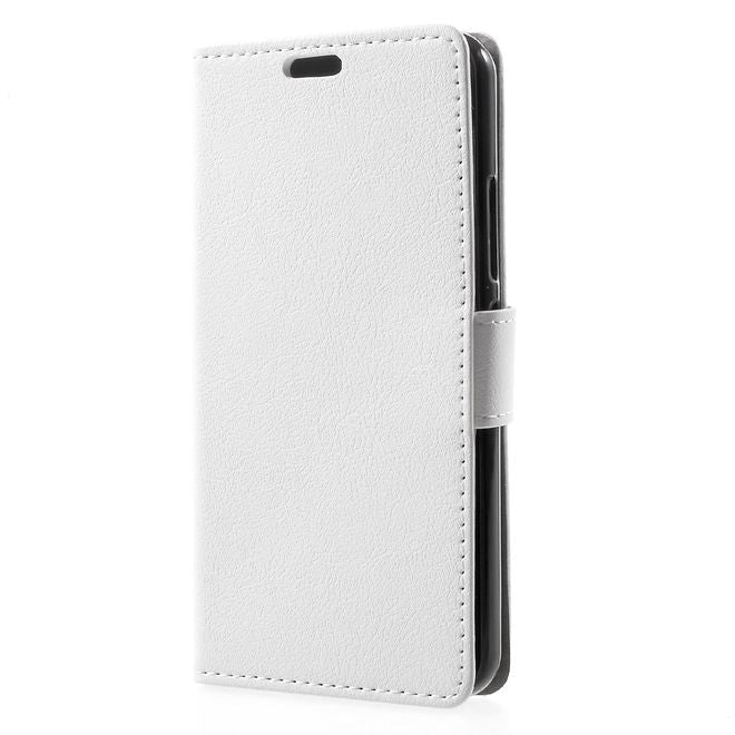 Motorola Moto G5 Handy Hülle - Cover aus Leder - mit Standfunktion - weiss