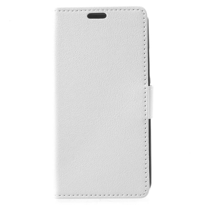 Motorola Moto G5 Handy Hülle - Cover aus Leder - mit Standfunktion - weiss