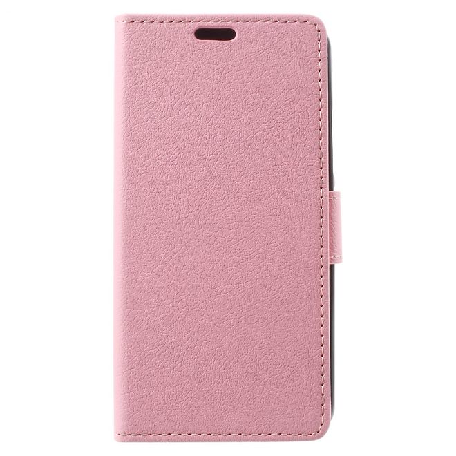 Motorola Moto G5 Handy Hülle - Cover aus Leder - mit Standfunktion - pink