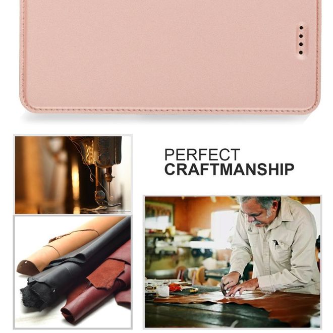 Handyhülle für Motorola Moto G5 Plus - Leder Flip Case - mit Visitenkartenfach - rosegold