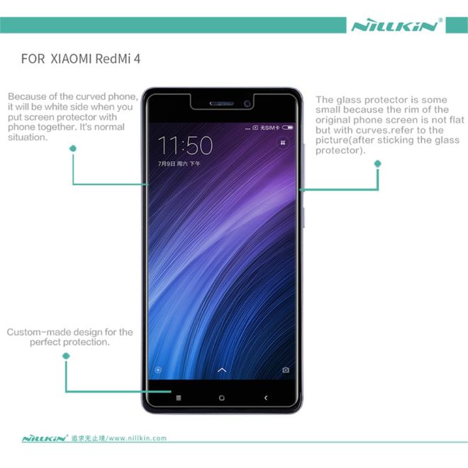 Nillkin - Xiaomi Redmi Note 4 Schutzfolie mit Anti-Fingerabdruck Beschichtung - kristallklar