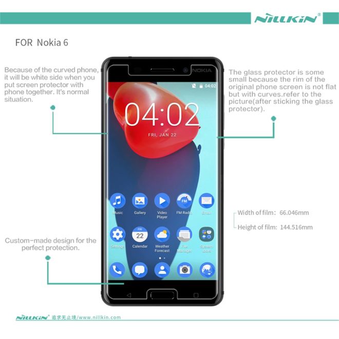 Nillkin - Nokia 6 Schutzfolie mit kratzfester Beschichtung - matt
