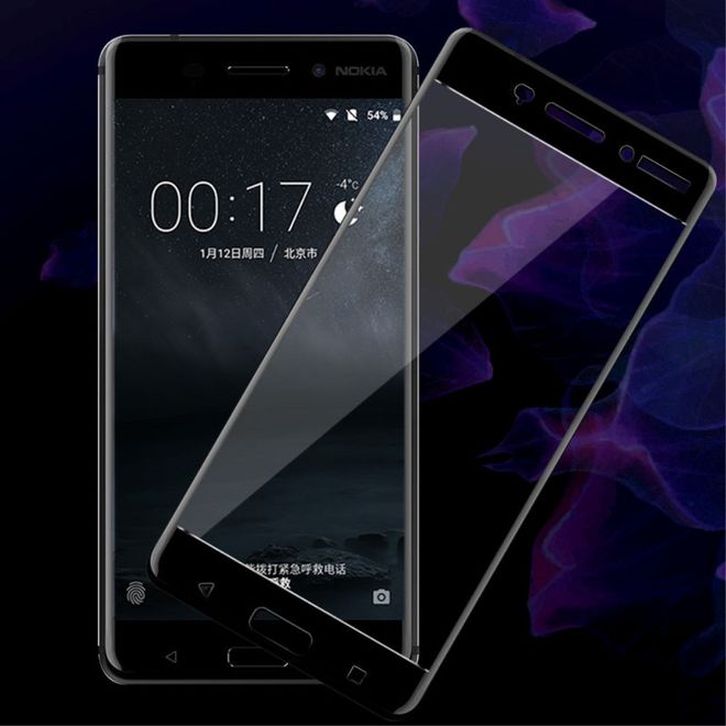 Imak - Nokia 6 Schutzglas - schützt die komplette Vorderseite - schwarz