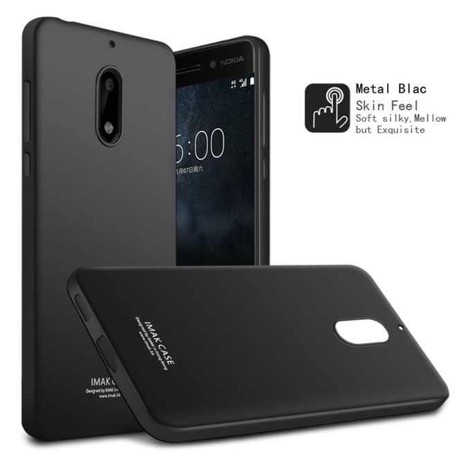 Imak - Handy Case für Nokia 6 - Hülle aus elastischem TPU Plastik - mit Schutzfolie - metal black