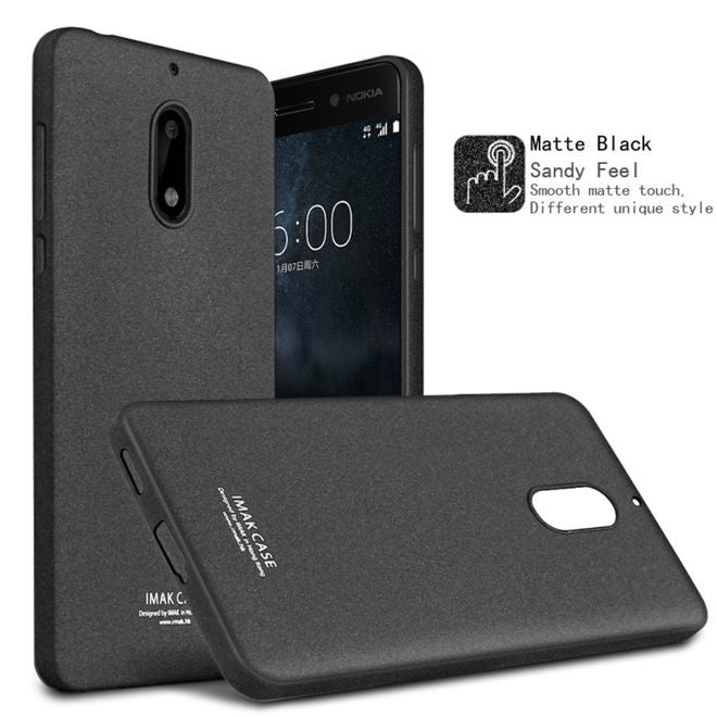 Imak - Handy Case für Nokia 6 - Hülle aus elastischem TPU Plastik - mit Schutzfolie - matt schwarz