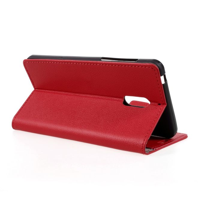 Nokia 6 Hülle - Handy Case aus Leder - mit Standfunktion - rot