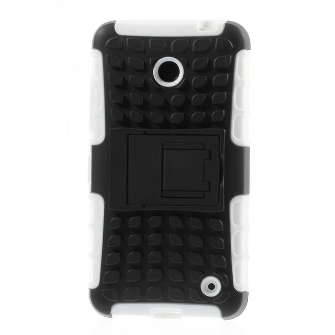 Nokia Lumia 630/635 Hülle - Case aus Hart- und TPU Plastik - mit Kickstand - weiss