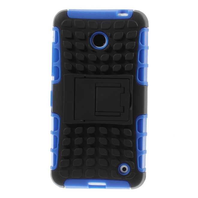 Nokia Lumia 630/635 Hülle - Case aus Hart- und TPU Plastik - mit Kickstand - blau