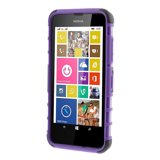 Nokia Lumia 630/635 Hülle - Case aus Hart- und TPU Plastik - mit Kickstand - purpur