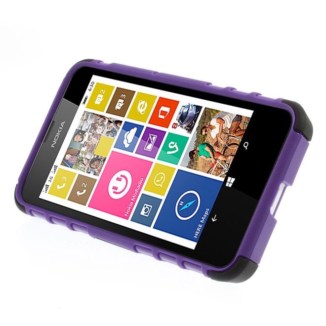 Nokia Lumia 630/635 Hülle - Case aus Hart- und TPU Plastik - mit Kickstand - purpur